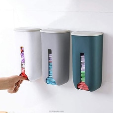 Wall-Mounted Garbage Bag Holder, Hanging Trash Bag Dispenser Storage Box Waterproof Self Adhesive for Home Kitchen - 1pc at Kapruka Online