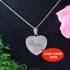 Customize Heart Shape Sterling Silver Pendant With Sterling Silver Chain at Kapruka Online