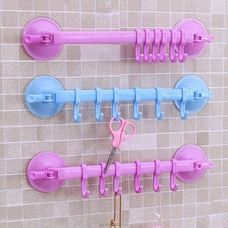 6 Hooks Home Bathroom Kitchen Wall Suction Cup Towel Clothes Hanger Rack Holder Buy Household Gift Items Online for specialGifts