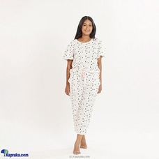 Gathered Short Sleeve T Shirt With 3/4 Pant PJ Set-002 Buy Miika Online for specialGifts
