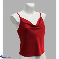TOFO Women?s Satin Cowl Neck Cami Red Top Buy TOFO Online for specialGifts