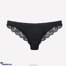 TOFO Women`s Black Micro Fibre Thong With Lace Detailing Buy TOFO Online for specialGifts