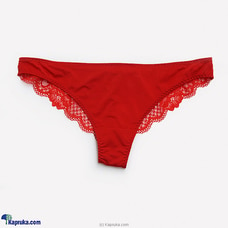 TOFO Women`s Red Micro Fibre Thong With Lace Detailing at Kapruka Online