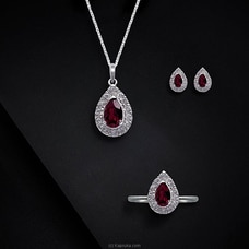 Tash Gem and Jewellery Red Garnet Pear Set TS-KA14 Buy Tash Gem and Jewellery Online for specialGifts