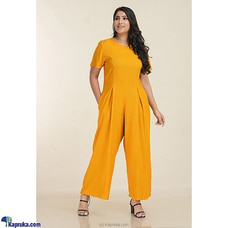 Yellow Slab Linen Jumpsuit Buy INNOVATION REVAMPED Online for specialGifts