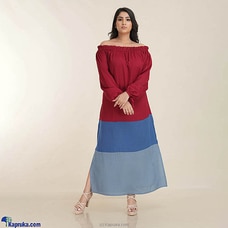 Slab Linen Earth Colours Off- SHOULDER  Dress Buy INNOVATION REVAMPED Online for specialGifts