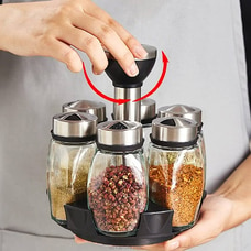 Glass Spice Jar Rotating Seasoning Box-Kitchen Gadget  Online for specialGifts