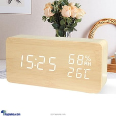 Digital Wooden Alarm Clock - Digital Alarm For Table-  Date Temperature Humidity Display at Kapruka Online
