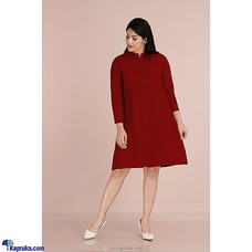 Cotton Silk  Ruby Red Pintuck Shirt Dress Buy INNOVATION REVAMPED Online for specialGifts