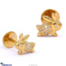 RAJA JEWELLERS 22K GOLD EAR STUD SET WITH 0.084CT ROUND C-ZE000104  Online for specialGifts