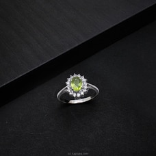 TASH GEM AND JEWELLERY OVAL CLUSTER PERIDOT SILVER RING TS-KA26 Buy Tash gem and jewelry Online for specialGifts