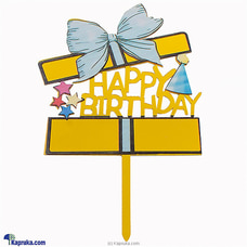 Happy Birthday Cake Topper With Bow  Online for specialGifts