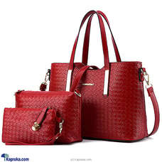 FASHION HAND BAGS 3PCS - RED at Kapruka Online