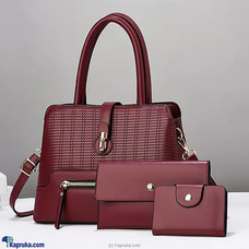 SHOULDER BAG TOP HANDLE SATCHEL BAGS PURSE SET 3PCS-MEROON Buy Fashion | Handbags | Shoes | Wallets and More at Kapruka Online for specialGifts