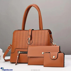 SHOULDER BAG TOP HANDLE SATCHEL BAGS PURSE SET 3PCS-BROWN Buy Fashion | Handbags | Shoes | Wallets and More at Kapruka Online for specialGifts