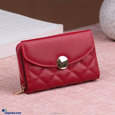 Slim Small Wallet With Zipper Coin Pocket - Red Buy valentine Online for specialGifts