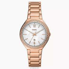 Fossil Ashtyn Three-Hand Date Rose Gold-Tone Stainless Steel Watch BQ3841 at Kapruka Online