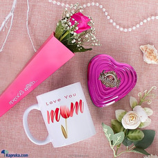 Tea Hearts And Pink Rose Love For Mom  Online for specialGifts