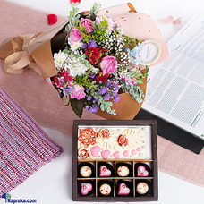 Petals Sweets Pink Rose Mix Flower Bouquet With Kapruka Chocolate at Kapruka Online