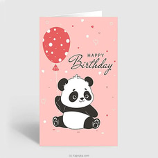 Cute panda bear with air balloon Happy birthday greeting card  Online for specialGifts