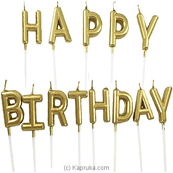 Happy Birthday Letter Candles - Gold Online at Kapruka | Product# candles0092