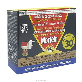 Mortine Mosquito Vaporizer Machine With Liquid Refill - 30 Nights Online at Kapruka | Product# grocery001822