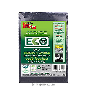 ECO Sack Biodegradable LDPE Garbage Bags Super XL- 10bags Online at Kapruka | Product# grocery001987