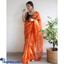 Shop in Sri Lanka for Pure Organza Silk Saree With Prisom Print Enhance With Hand Jardoshi Work In Body With Beautiful Butta On Pallu