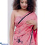 Shop in Sri Lanka for Pastel Pink Batik Saree With Navy Design & Cracks D10- 20- 03