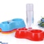Shop in Sri Lanka for Small Double Bowls Cute Multi- Purpose Candy Colour Puppy Dog Cat Rabbit Food Bowl Pets Food Dish