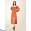 Shop in Sri Lanka for Polka Dot Elegance Long Sleeve Dress - Orange - Beige