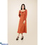 Shop in Sri Lanka for Polka Dot Elegance Long Sleeve Dress - Orange - Beige