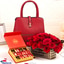 Shop in Sri Lanka for Couture Love Collection - 30 Red Rose Blooms With Handbag And Java Chocolate Assortment