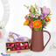 Shop in Sri Lanka for Love For Amma Floral Delight - Flower Arrangement With Java I Love Amma'10- Piece Chocolate Box