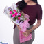 Shop in Sri Lanka for Pastel Blue Rose Medley Mother's Day Six Pink Rose Arrangement