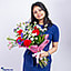 Shop in Sri Lanka for Rosey Revello Bundle - Shoulder Bag With Flower Bouquet And Revello Chocolate - For Birthday, For Her