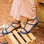 Shop in Sri Lanka for Blue Suede Ankle Strap Sandals -Ladies Casual Wear  - Open Toe Flat -Teen Footwears - Comfy & Simple  Strappy Flat Shoes - Women Summer Collection - Size 35