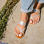 Shop in Sri Lanka for Silver Toe Ring Sandals -  Ladies Casual Wear  - Open Toe Flat -Teen Footwears - Comfy & Simple  Strappy Flat Shoes - Women Summer Collection - Size 35