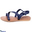 Shop in Sri Lanka for Blue Solid Platform Sandals - Ladies Casual Wear - Open Toe Flat - Teens Footwears - Comfy & Simple Strappy Flat Shoes - Women Summer Collection - Size 37