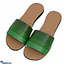 Shop in Sri Lanka for Women 4 Stripes Green Shaded Leather Slipper -Ladies Casual Footwear  - Comfortable Teens Summer Peep Toe Flat Shoes - Size 36