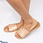 Shop in Sri Lanka for Women Gold Wide Open Slit Leather Slipper - Ladies Casual Footwear - Comfortable Teens Summer Flats Sandals - Size 40
