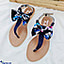 Shop in Sri Lanka for Navy Blue Suede Thong Strap For Girls, Floral Bow Solid Flat Slippers For Teenage,women - Casual Footwear - Size 37