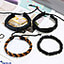 Shop in Sri Lanka for 4pcs Men's Braided Bracelet - Leather Bracelet Boys Stylish Adjustable Hand Accessories - Gents Black And Brown Wrist Bands