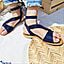 Shop in Sri Lanka for Navy Blue Triple Strap Open Toe Solid Flat Slippers For Women,suede Sandals,teenage Summer Shoes - Footwear For Girls - Size 38