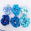Shop in Sri Lanka for Blue Shades Pack Of Six Scrunchies - Luxury Scrunchies - Hair Scrunchy For Girls - Ladies Head Bands - Hair Accessories For Women - 06 In 1 Pack