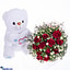 Shop in Sri Lanka for Cuddlyteddy With 12 Red Roses Bouqet- Gift For Her
