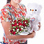 Shop in Sri Lanka for Cuddlyteddy With 12 Red Roses Bouqet- Gift For Her