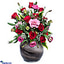 Shop in Sri Lanka for Abundant Love With Roses, Grand Gala Red Rose, Code Line Leaves And Lisianthus In A Vase