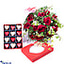 Shop in Sri Lanka for Golden Hour Gifts Sets - 14 Red Rose Bouquet With 12 Piece Belgium Chocolate Box