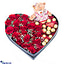 Shop in Sri Lanka for Mesmerizing Beauty, Floral Arrangement With 25 Red Roses, 16 Ferrero Rocher's And Teddy